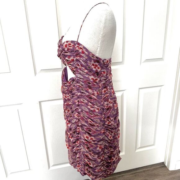 Zara spaghetti strap front knot ruched mini dress - Picture 4 of 15